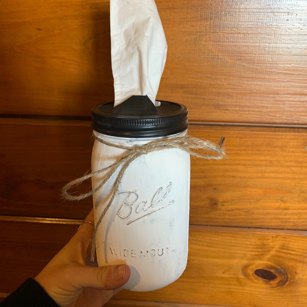 Handmade Mason Jar Tissue Holder!